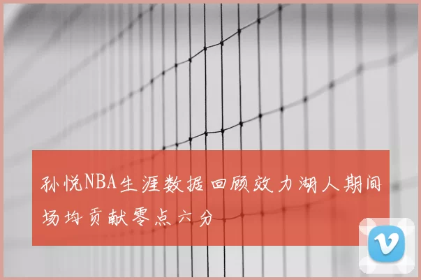 孙悦NBA生涯数据回顾效力湖人期间场均贡献零点六分
